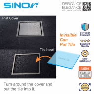 Sinor SD-418-6S SUS304 Stainless Steel Concealed Floor Grating - Image 3