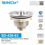 SUS304 Stainless steel kitchen sink waste with basket
