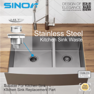 Sinor SD-438-63 Stainless Steel Kitchen Sink Waste - Image 4