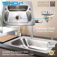 Sinor SD-438-63 Stainless Steel Kitchen Sink Waste - Image 3