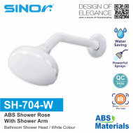 Mutiara SH-704-W ABS Shower Rose With Shower Arm Shower Head Bathroom Shower Head