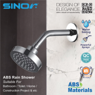 Sinor SH-706-C ABS Rain Shower With Stainless Steel Arm Bathroom Rain Shower Chromed Shower Head - Image 5