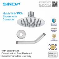 Sinor SH-710-R4 Stainless Steel 4 Inches Round Ultra Thin Shower Head Set - Image 4
