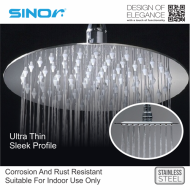 Sinor SH-710-R8 Stainless Steel 8 Inches Round Ultra Thin Shower Head Set - Image 5