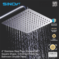 Sinor SH-711-S4 Stainless Steel 4 Inches Square Ultra Thin Shower Head Set - Image 6