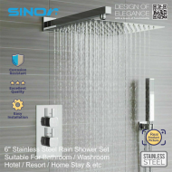 Sinor SH-711-S6 Stainless Steel 6 Inches Square Ultra Thin Shower Head Set - Image 6