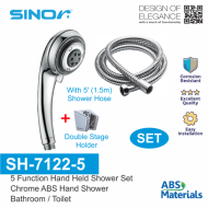 Sinor SH-7122-5 Hand Held Showerhead 5 Functions Chrome ABS Hand Shower Set