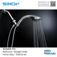 Sinor SH-7122-5 Hand Held Showerhead 5 Functions Chrome ABS Hand Shower Set - Image 5