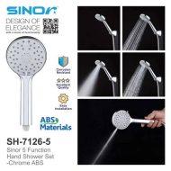 Sinor SH-7126-5 5 Function ABS Hand Shower With Holder Bathroom Hand Shower Set - Image 3