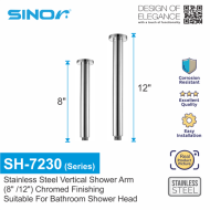 Sinor SH-7230 Stainless Steel Vertical Bathroom Shower Arm
