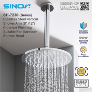 Sinor SH-7230 Stainless Steel Vertical Bathroom Shower Arm - Image 5