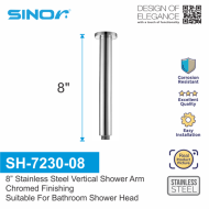 Sinor SH-7230 Stainless Steel Vertical Bathroom Shower Arm - Image 6
