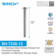 Sinor SH-7230 Stainless Steel Vertical Bathroom Shower Arm - Image 7
