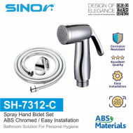 Sinor SH-7312-C Premium ABS Bathroom Hand Bidet Toilet Spray Set With 1.2m Stainless Steel Hose And Wall Holder