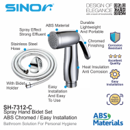 Sinor SH-7312-C Premium ABS Bathroom Hand Bidet Toilet Spray Set With 1.2m Stainless Steel Hose And Wall Holder - Image 3
