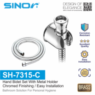 Sinor SH-7315-C Premium Bathroom Hand Bidet Toilet Spray Set With 1.2m Stainless Steel Hose And Wall Holder