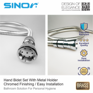 Sinor SH-7315-C Premium Bathroom Hand Bidet Toilet Spray Set With 1.2m Stainless Steel Hose And Wall Holder - Image 4