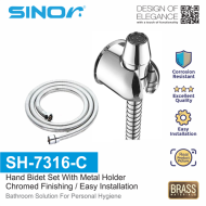 Sinor SH-7316-C Premium Hand Bidet Toilet Spray Set With 1.2m Stainless Steel Hose And Wall Holder