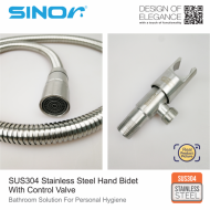 Sinor SH-7317-304 Premium SUS304 Stainless Steel Bathroom Hand Bidet Toilet Spray With Control Valve - Image 4