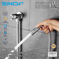 Sinor SH-7318-C Premium Stainless Steel Bathroom Hand Bidet Toilet Spray With Control Valve - Image 7