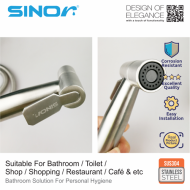 Sinor SH-7320-304 SUS304 Stainless Steel Bathroom Hand Bidet Spray Head With 1.2m Stainless Steel Hose And Wall Holder - Image 4