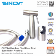 Sinor SH-7320-304 SUS304 Stainless Steel Bathroom Hand Bidet Spray Head With 1.2m Stainless Steel Hose And Wall Holder - Image 5