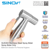 Sinor SH-7360-304 SUS304 Stainless Steel Hand Bidet Spray Head Only Bathroom Toilet Bidet Spray - Image 4