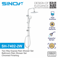 Sinor SH-7402-2W Bathroom Shower Panel Set Round Shower Head & Handheld Shower Head