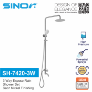 Sinor SH-7420-3W Three Way Expose Rain Shower Set Bathroom Rain Shower Panel Set