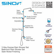 Sinor SH-7420-3W Three Way Expose Rain Shower Set Bathroom Rain Shower Panel Set - Image 3
