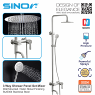 Sinor SH-7450-M3W Three Way Expose Rain Shower Set Mixer Bathroom Shower Panel Set Mixer - Image 5