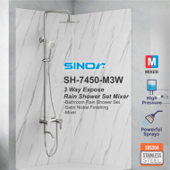 Sinor SH-7450-M3W Three Way Expose Rain Shower Set Mixer Bathroom Shower Panel Set Mixer - Image 6