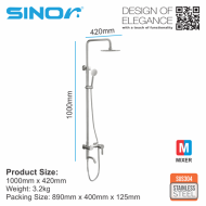 Sinor SH-7450-M3W Three Way Expose Rain Shower Set Mixer Bathroom Shower Panel Set Mixer - Image 7