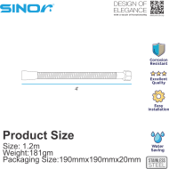 Sinor SH-7500-4 Stainless Steel Double Lock Shower Hose - Image 6
