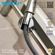 Sinor SH-7503-series Nylon Braided Shower Hose Bathroom Bidet Hose Hand Shower Hose Nylon Hose - Image 4