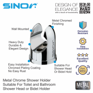 Sinor SH-80 Metal Chrome Shower Holder Hand Shower Bidet Holder Bathroom Fittings & Accessories - Image 3