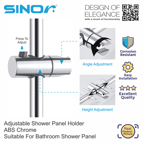 SH-90-25-03 Sinor SH-90-25 Adjustable Shower Panel Holder Shower Head Holder Bathroom Shower Holder - Image 4