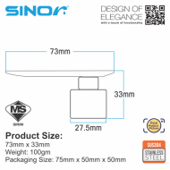 Sinor SHD-02-S SUS304 Stainless Steel Solid Handle Water Faucet Replacement Handle - Image 5