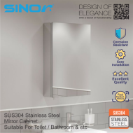Sinor SMC-4060 Fully SUS304 Stainless Steel Wall-mounted Rectangle Bathroom Mirror With Multiple Compartments Cabinet - Image 7
