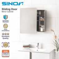 Sinor SMC-4560-R30 Fully SUS304 Stainless Steel Wall-mounted Rectangle Bathroom Mirror With Multiple Compartments Cabinet Sliding Door - Image 6