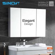 Sinor SMC-9065-3D Fully SUS304 Stainless Steel Wall-mounted 3d View Mirror With Multiple Compartments Cabinet - Image 8
