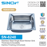 Sinor SN-6248 Stainless Steel Single Bowl Kitchen Sink