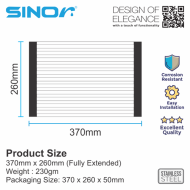 Sinor SN-DB-3726 Stainless Steel and Silicone Roll-up Sink Drying Dish Drainer - Image 3