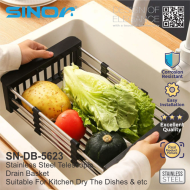 Sinor SN-DB-5623 Expandable Stainless Steel Sink Dish Drain Drying Rack - Image 5