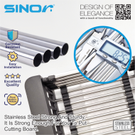 Sinor SN-DB-5623 Expandable Stainless Steel Sink Dish Drain Drying Rack - Image 4