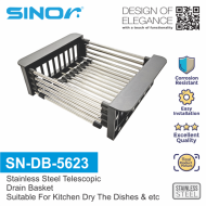 Sinor SN-DB-5623 Expandable Stainless Steel Sink Dish Drain Drying Rack