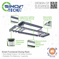 Sinor ST-6510-PRO Smart Clothes Drying Rack, Indoor Smart Clothes Drying Rack - Image 2