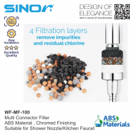Sinor WF-MF-100 Universal Kitchen Tap Faucet Shower Head Chroline Water Purifier Filter - Image 5