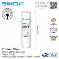 Sinor WFR-58-1 Water Filter Refill Cartridge 1 Micron Filter Replacement 10" Fibre Refill - Image 6