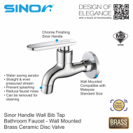 Sinor B-1037 Sinor Handle Wall Bib Tap Bathroom Wall Mounted Faucet - Image 2
